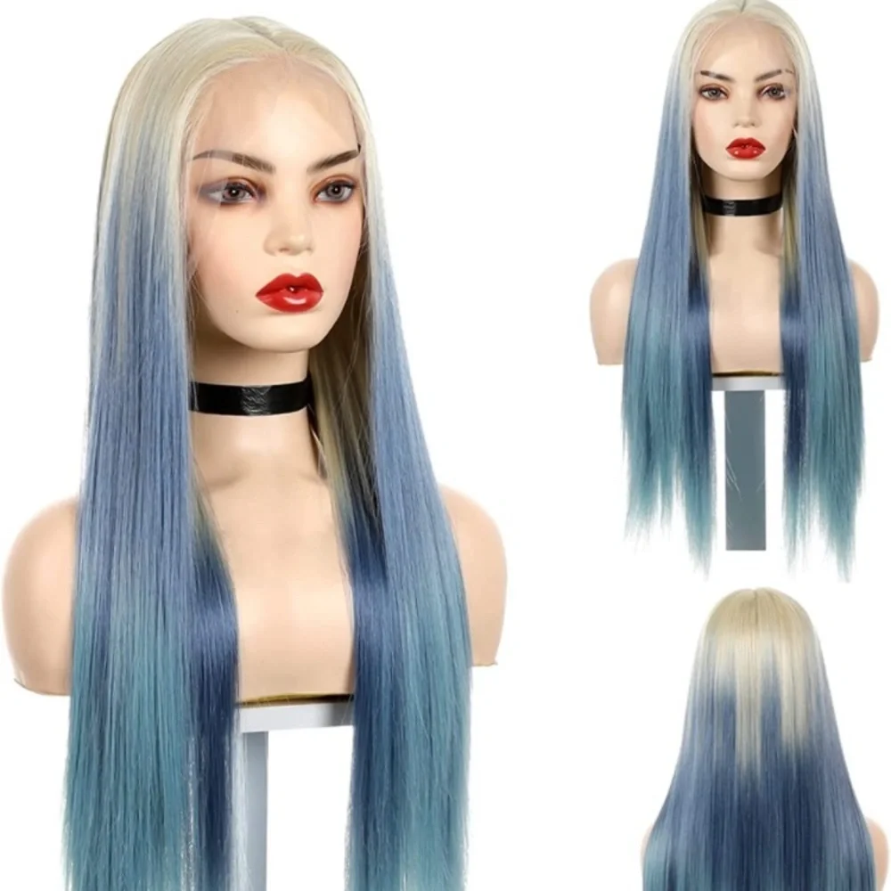 Ombre Blonde Blue Lace Wig